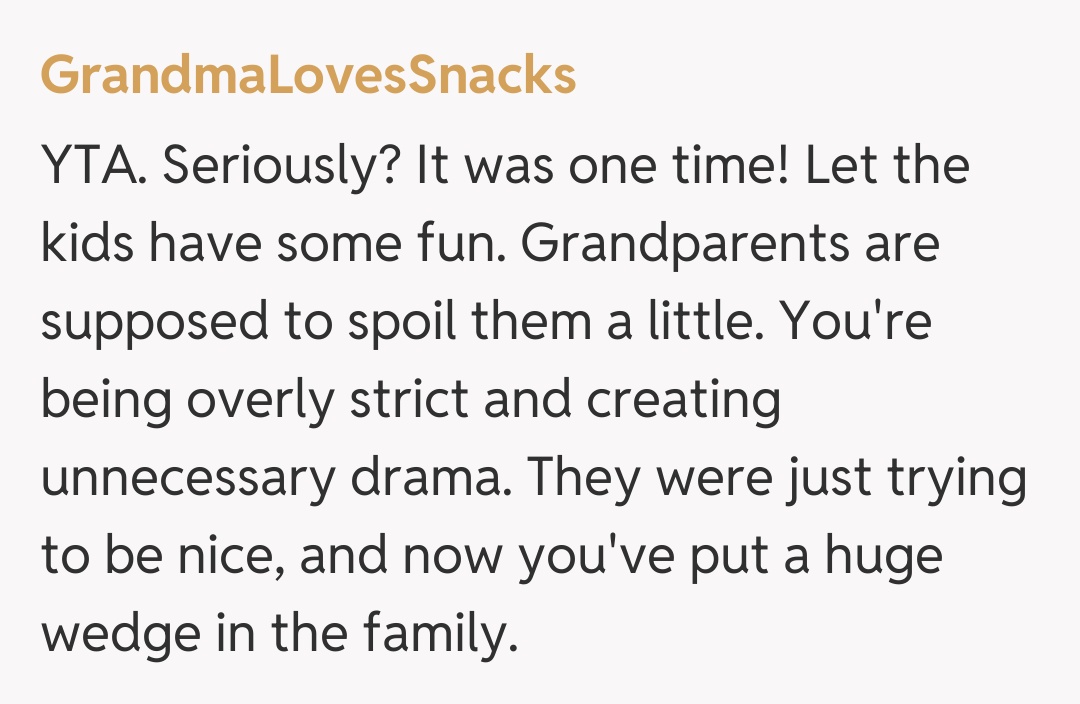 Comentariu de la GrandmaLovesSnacks