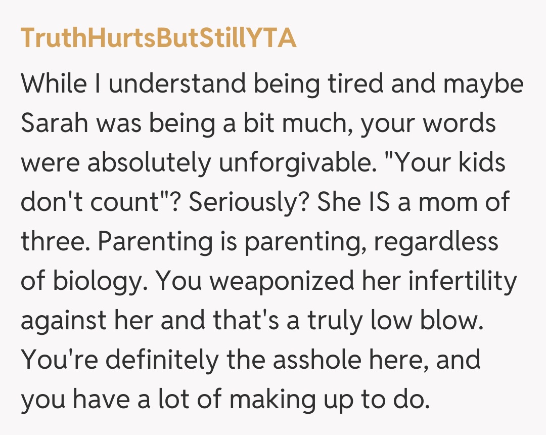 Comentariu de la TruthHurtsButStillYTA