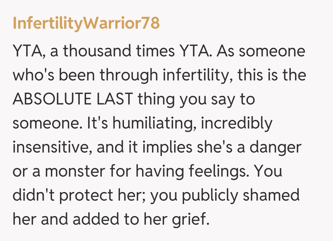 Comentariu de la InfertilityWarrior78