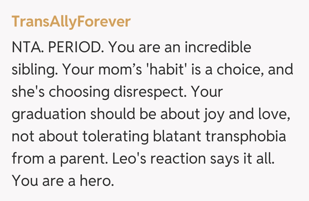 Comentariu de la TransAllyForever