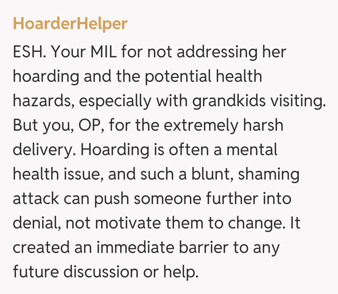 Comentariu de la HoarderHelper