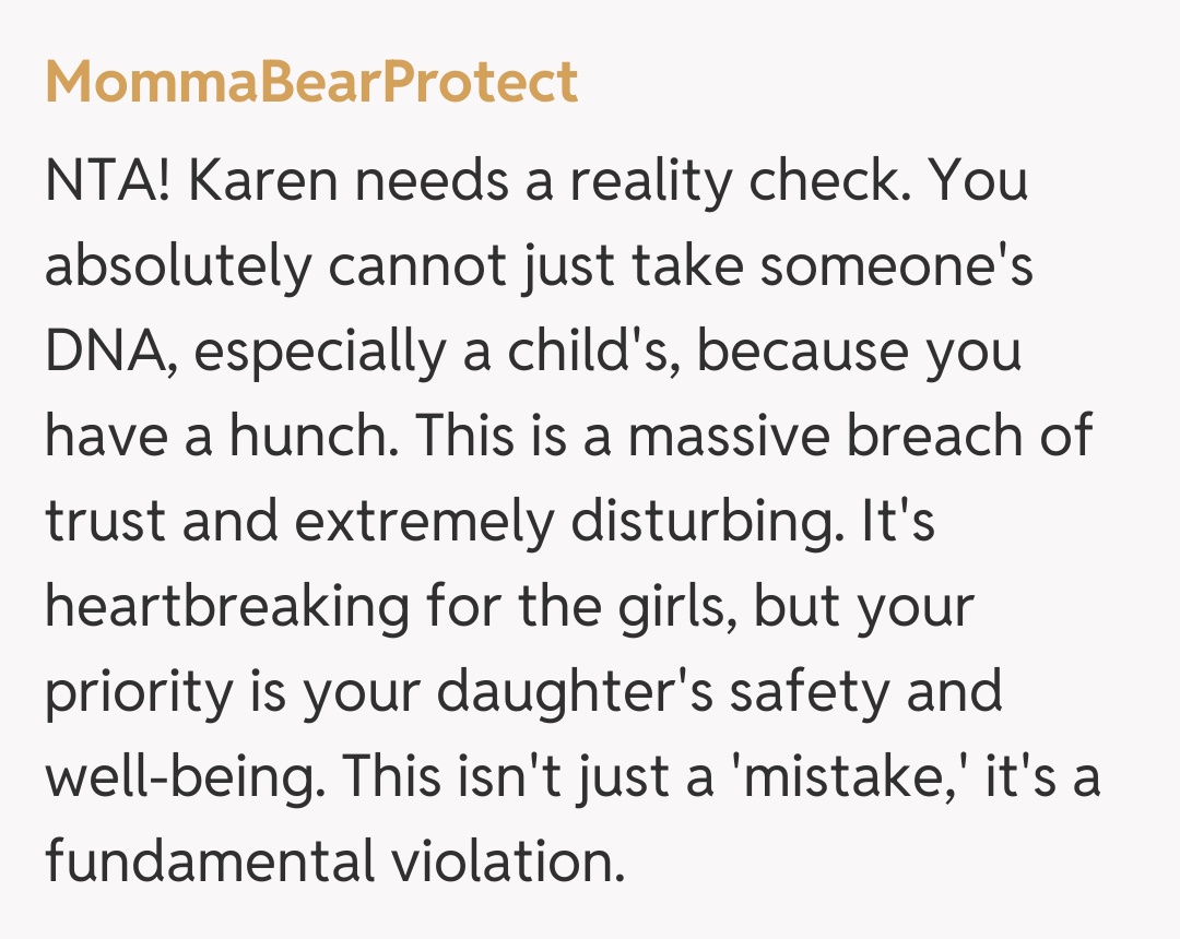 Comentariu de la MommaBearProtect