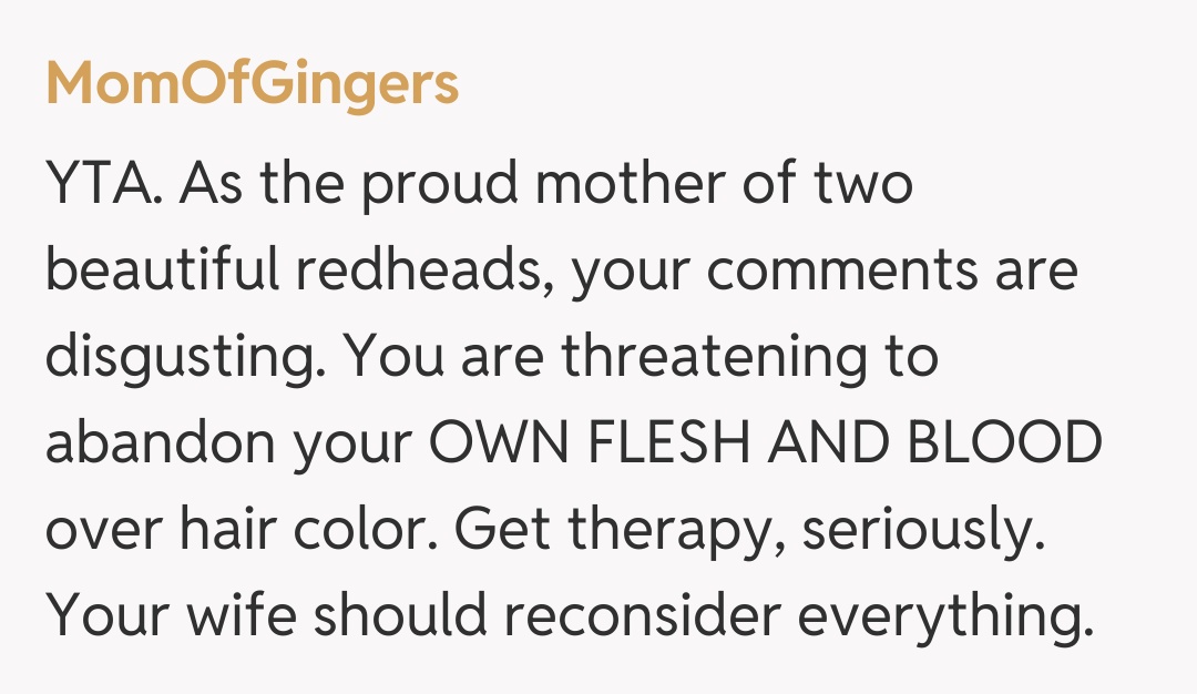 Comentariu de la MomOfGingers