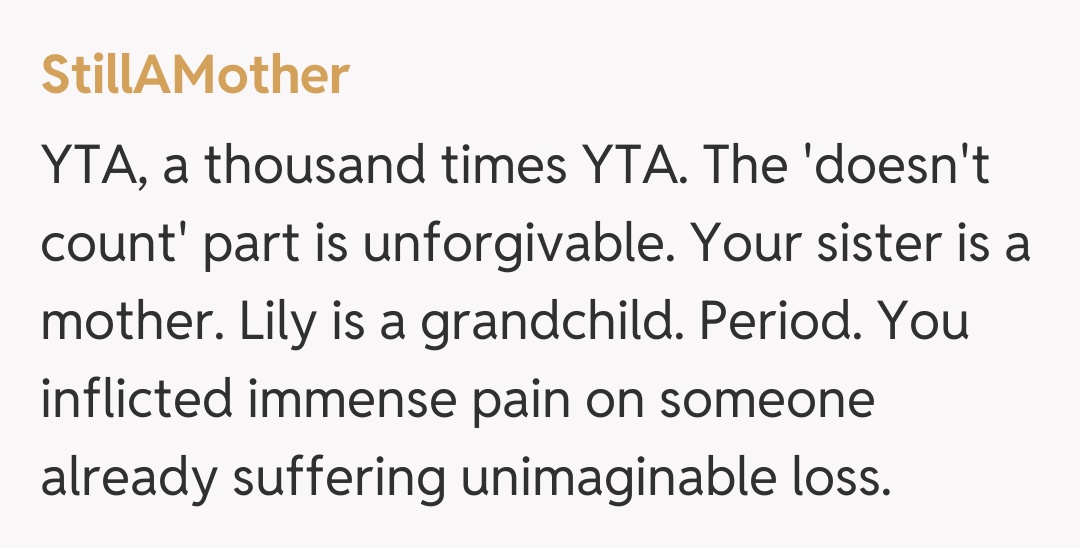 Comentariu de la StillAMother