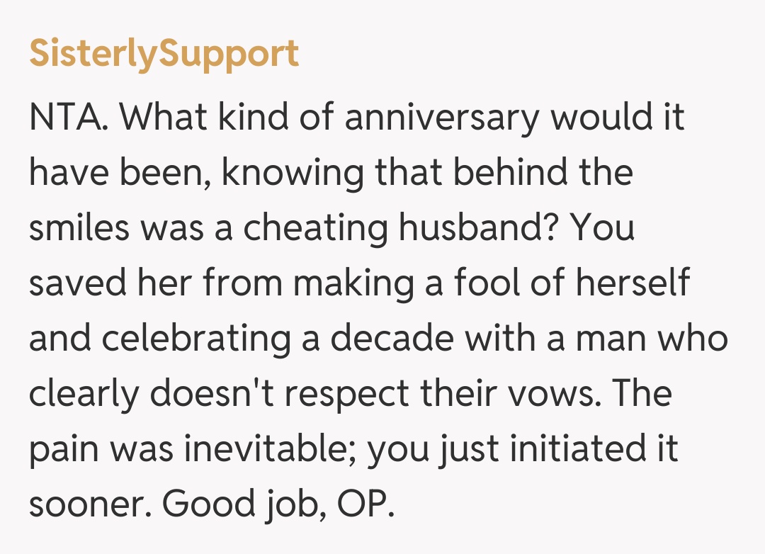 Comentariu de la SisterlySupport