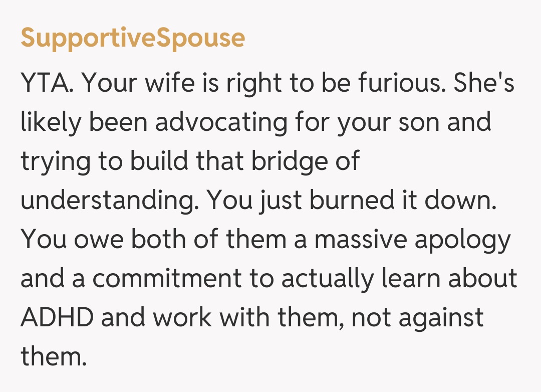 Comentariu de la SupportiveSpouse