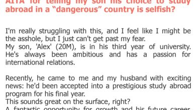 Photo of AITA for telling my son his choice to study abroad in a “dangerous” country is selfish?