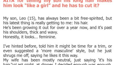Photo of AITA for telling my son his long hair makes him look “like a girl” and he has to cut it?