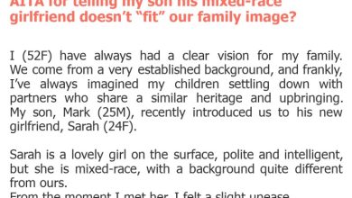 Photo of AITA for telling my son his mixed-race girlfriend doesn’t “fit” our family image?