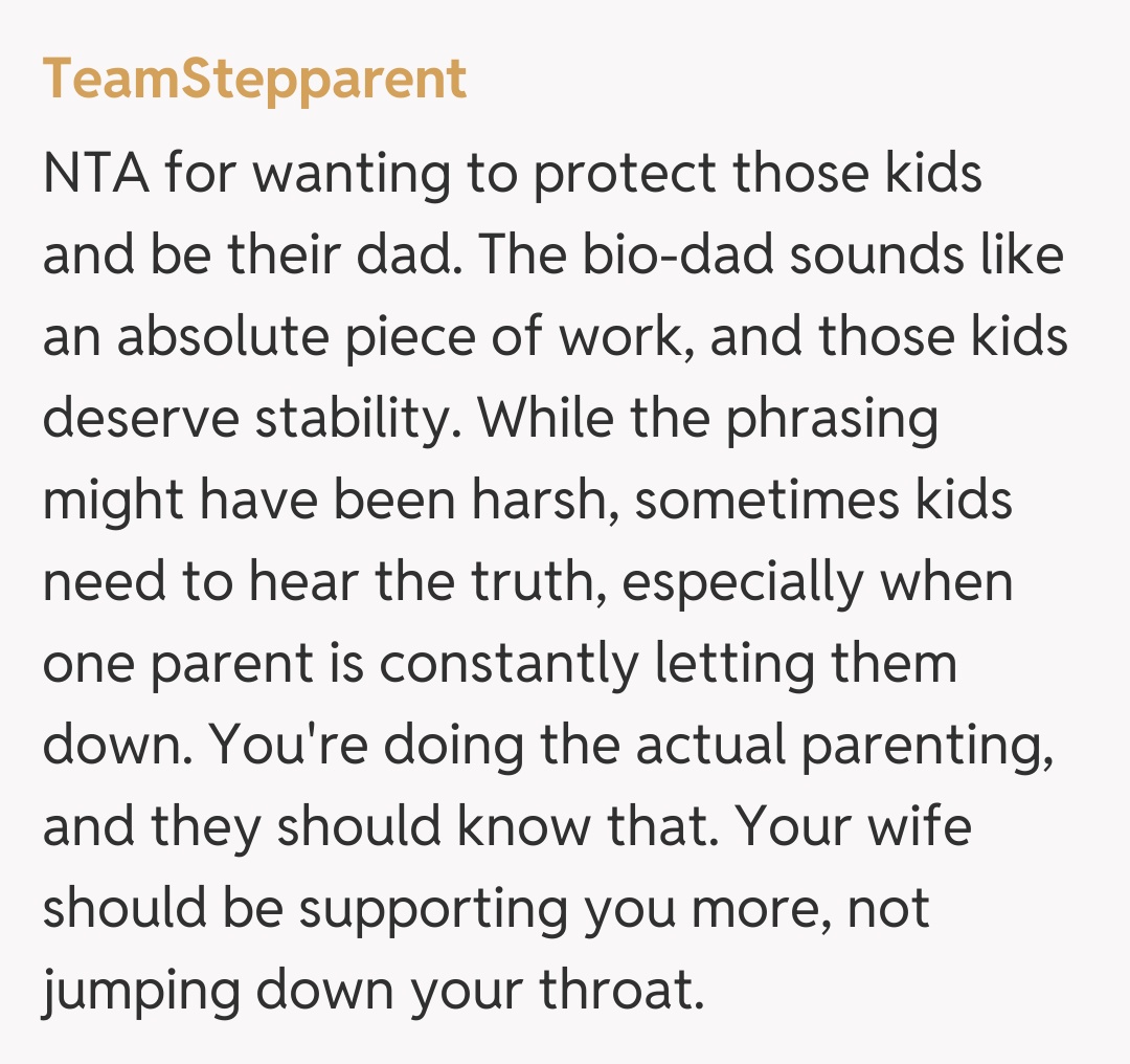 Comentariu de la TeamStepparent