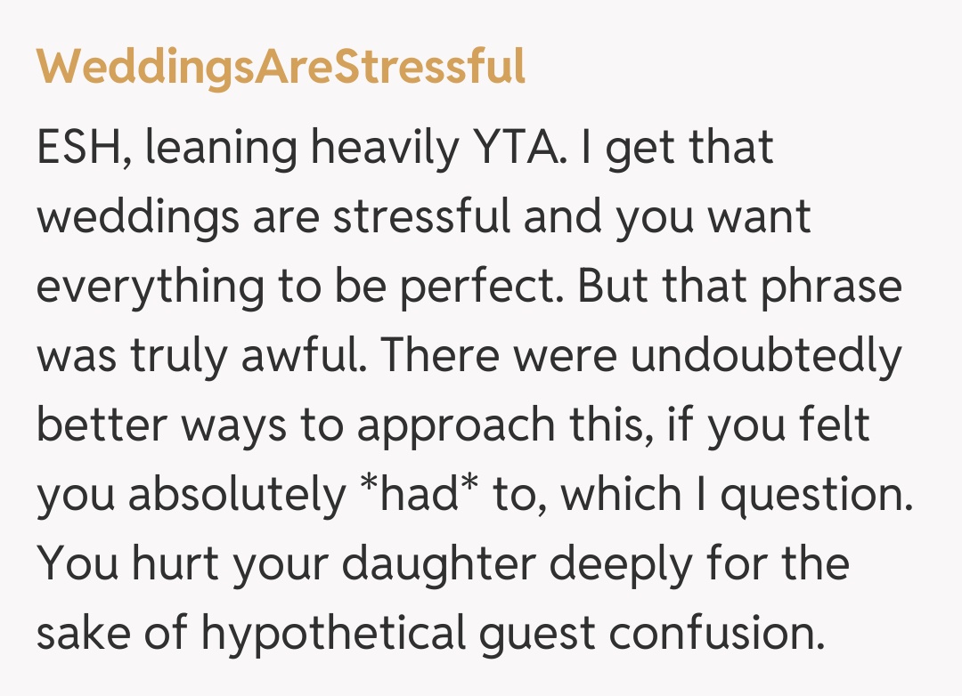 Comentariu de la WeddingsAreStressful