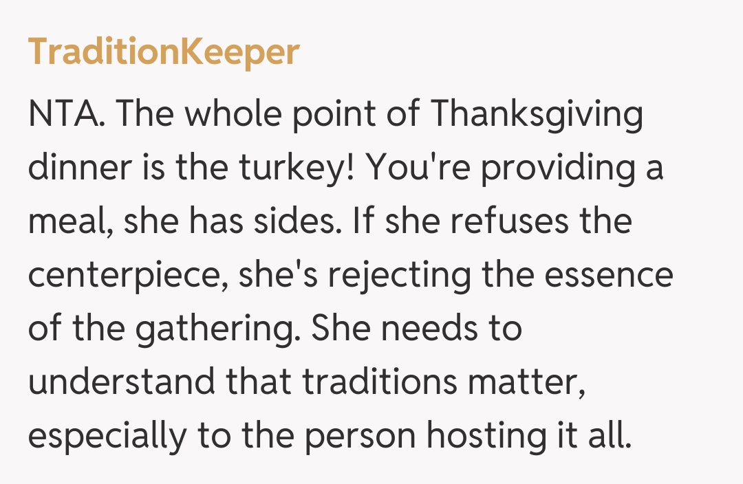 Comentariu de la TraditionKeeper