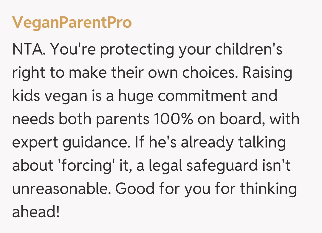 Comentariu de la VeganParentPro