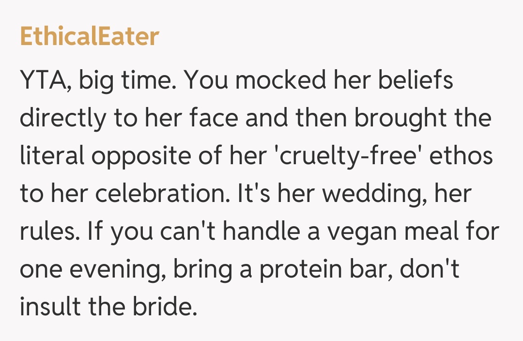 Comentariu de la EthicalEater