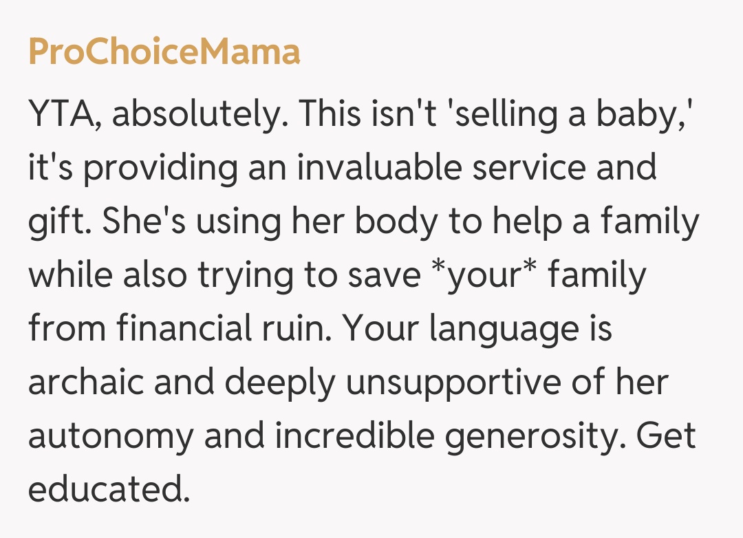 Comentariu de la ProChoiceMama