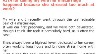 Photo of AITA for telling my wife her miscarriage happened because she stressed too much at work?
