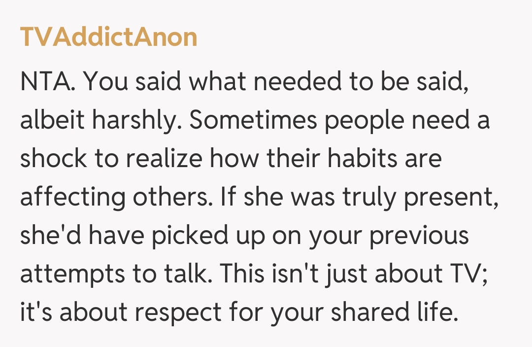 Comentariu de la TVAddictAnon