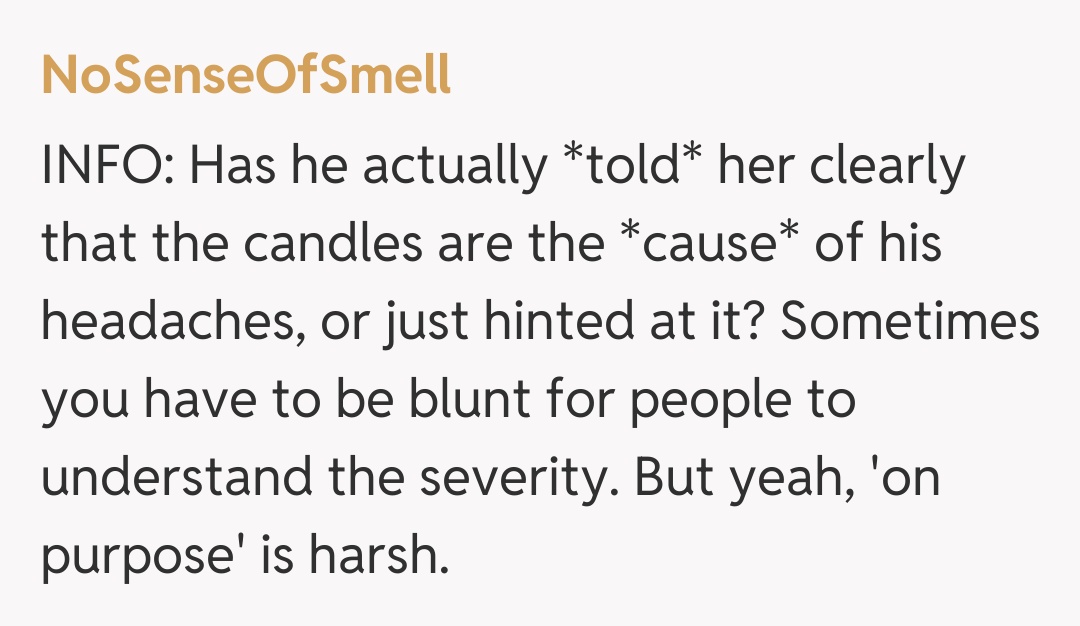 Comentariu de la NoSenseOfSmell