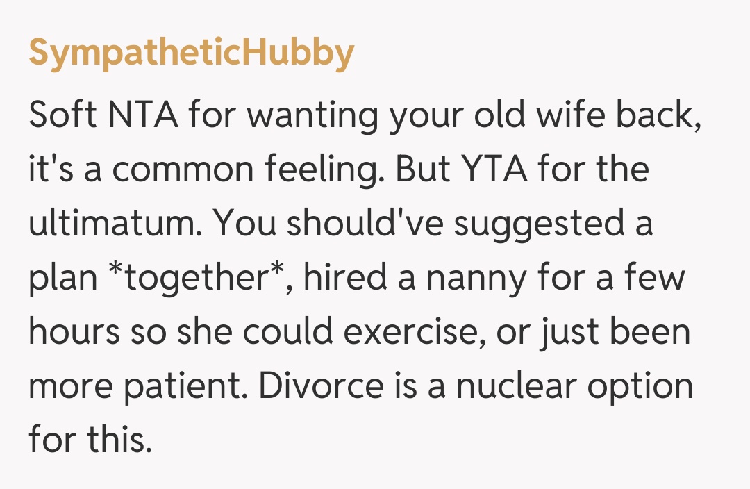 Comentariu de la SympatheticHubby