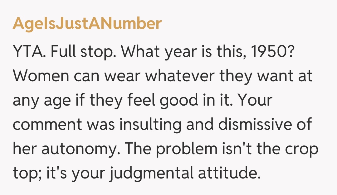 Comentariu de la AgeIsJustANumber