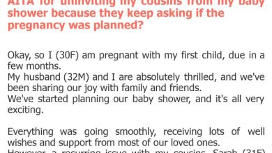 Photo of AITA for uninviting my cousins from my baby shower because they keep asking if the pregnancy was planned?