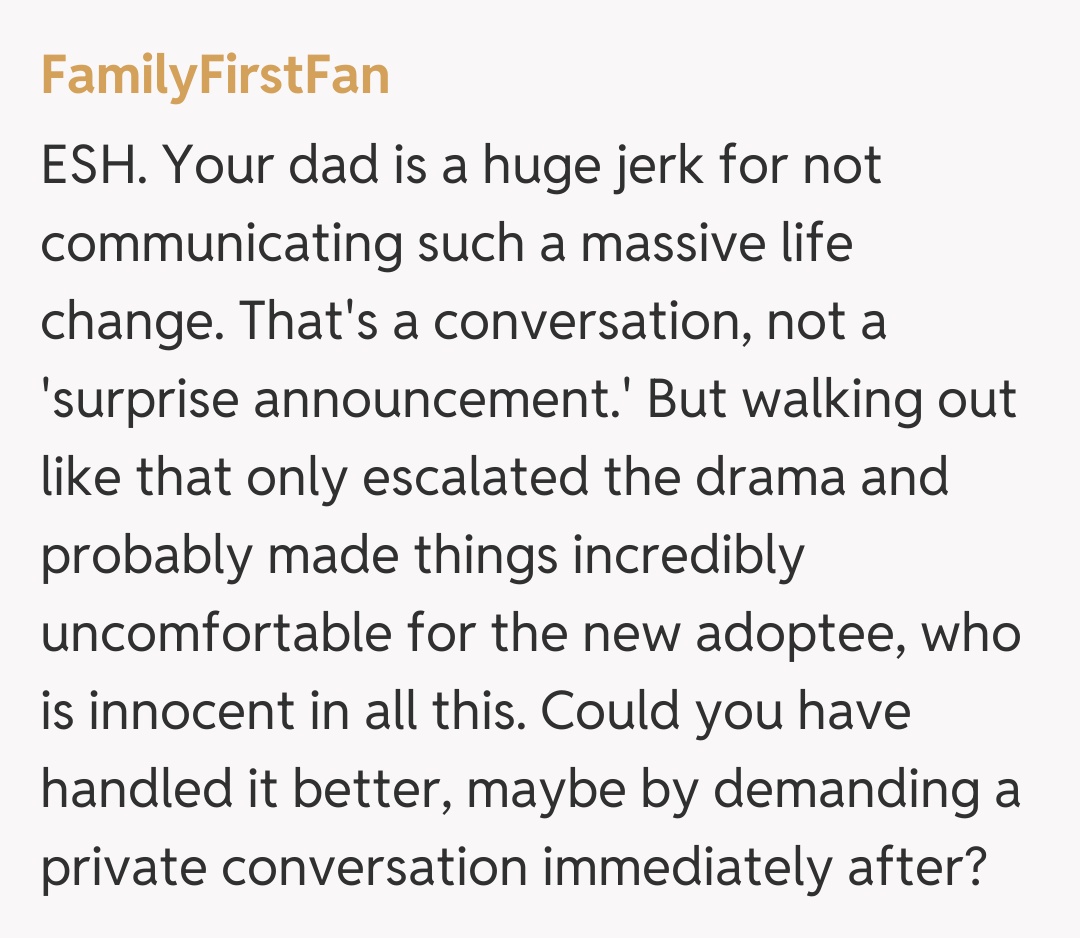 Comentariu de la FamilyFirstFan