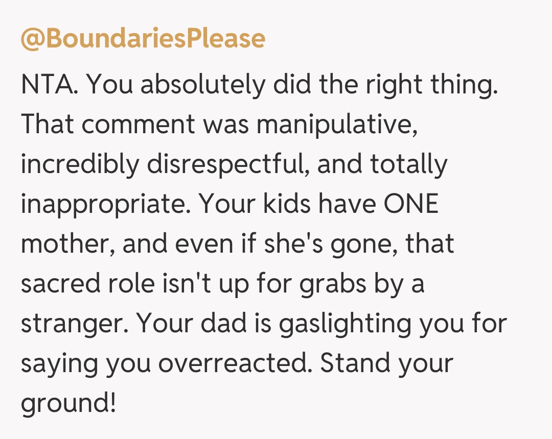 Comentariu de la @BoundariesPlease