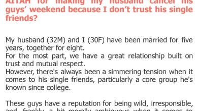 Photo of AITAH for making my husband cancel his guys’ weekend because I don’t trust his single friends?