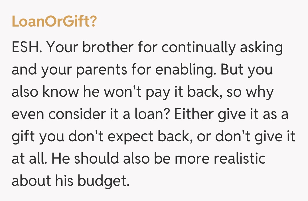 Comentariu de la LoanOrGift?