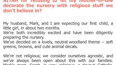 Photo of AITAH for refusing to let my mother-in-law decorate the nursery with religious stuff we don’t believe in?