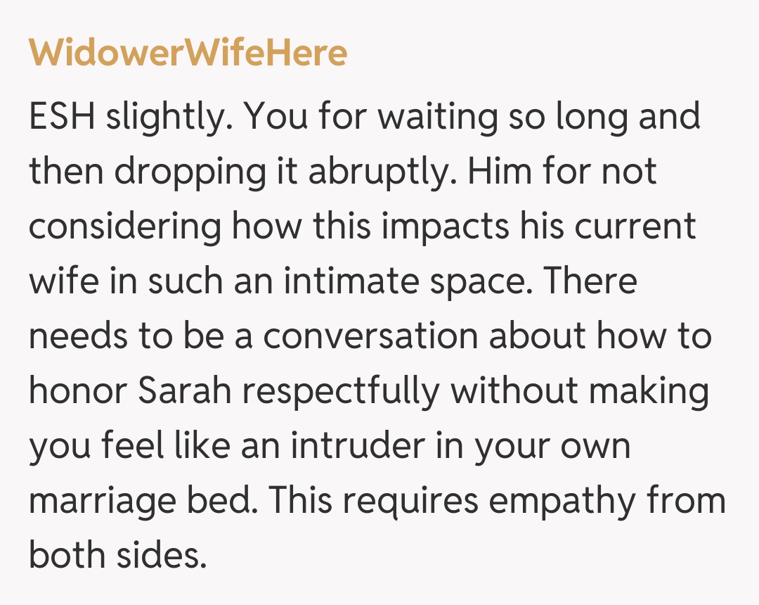 Comentariu de la WidowerWifeHere