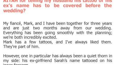 Photo of AITAH for telling my husband his tattoo of his ex’s name has to be covered before the wedding?