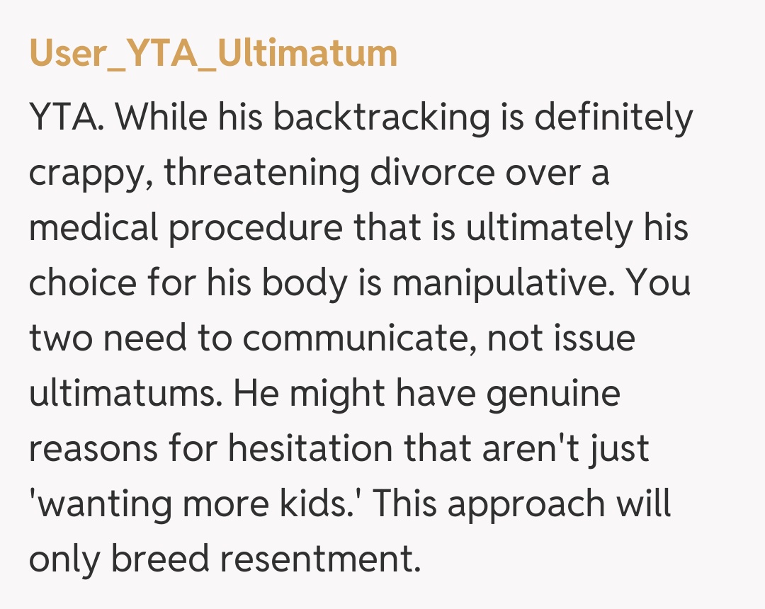 Comentariu de la User_YTA_Ultimatum