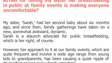 Photo of AITAH for telling my sister her breastfeeding in public at family events is making everyone uncomfortable?
