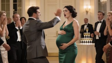 Photo of Eight Months Pregnant, He Publicly Questioned My Baby’s Paternity at His Promotion Party — But He Didn’t Know the Three Men Walking Through Those Doors Owned His Entire World