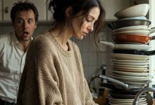 Photo of “She Was Quietly Cleaning a Mountain of Dishes—Until Her Husband Walked In and Froze in Shock”