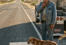 Photo of A Starving Mother Dog Pulled a Cardboard Box Across the Highway… Then I Opened It and Froze