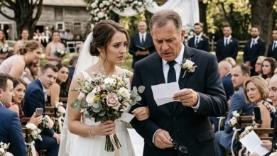 Photo of My Daughter Handed Me a Note From Her Bouquet as We Walked Down the Aisle, So I Stopped the Wedding, but It Wasn’t Until That Night I Learned Who Had Really Written It